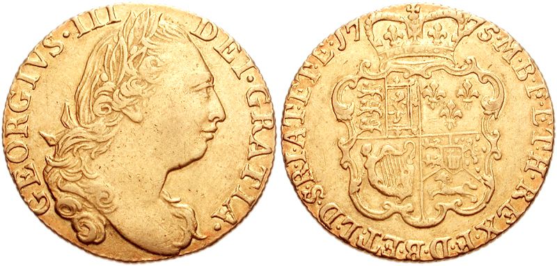 ジョージ3世のギニー金貨 1775年銘